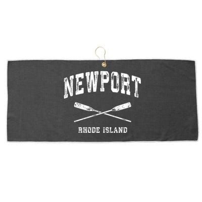 Newport Rhode Island Vintage Nautical Crossed Oars Gift Large Microfiber Waffle Golf Towel