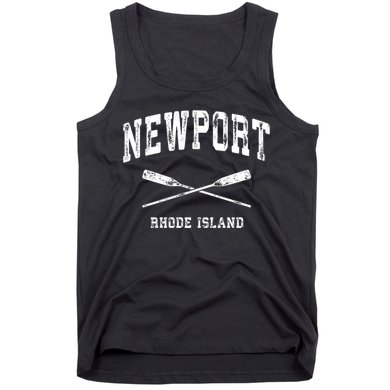 Newport Rhode Island Vintage Nautical Crossed Oars Gift Tank Top