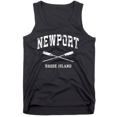 Newport Rhode Island Vintage Nautical Crossed Oars Gift Tank Top