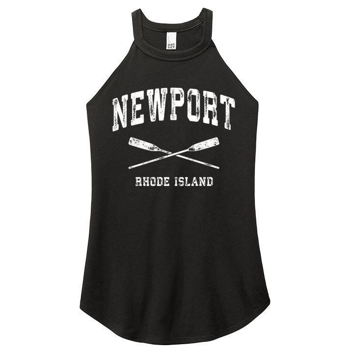 Newport Rhode Island Vintage Nautical Crossed Oars Gift Women's Perfect Tri Rocker Tank