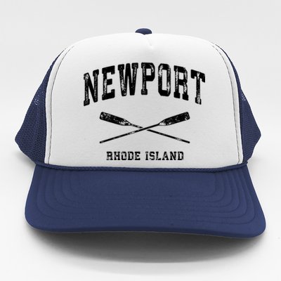 Newport Rhode Island Vintage Nautical Crossed Oars Gift Trucker Hat