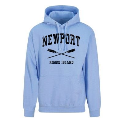 Newport Rhode Island Vintage Nautical Crossed Oars Gift Unisex Surf Hoodie