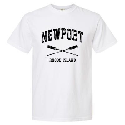 Newport Rhode Island Vintage Nautical Crossed Oars Gift Garment-Dyed Heavyweight T-Shirt