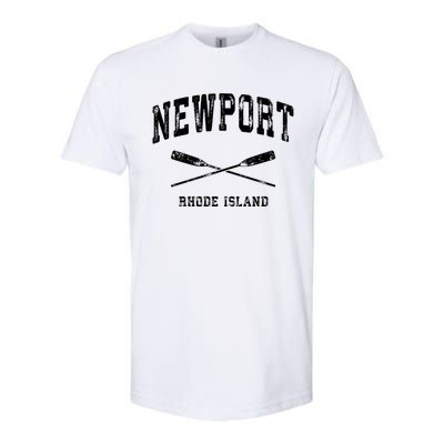 Newport Rhode Island Vintage Nautical Crossed Oars Gift Softstyle CVC T-Shirt