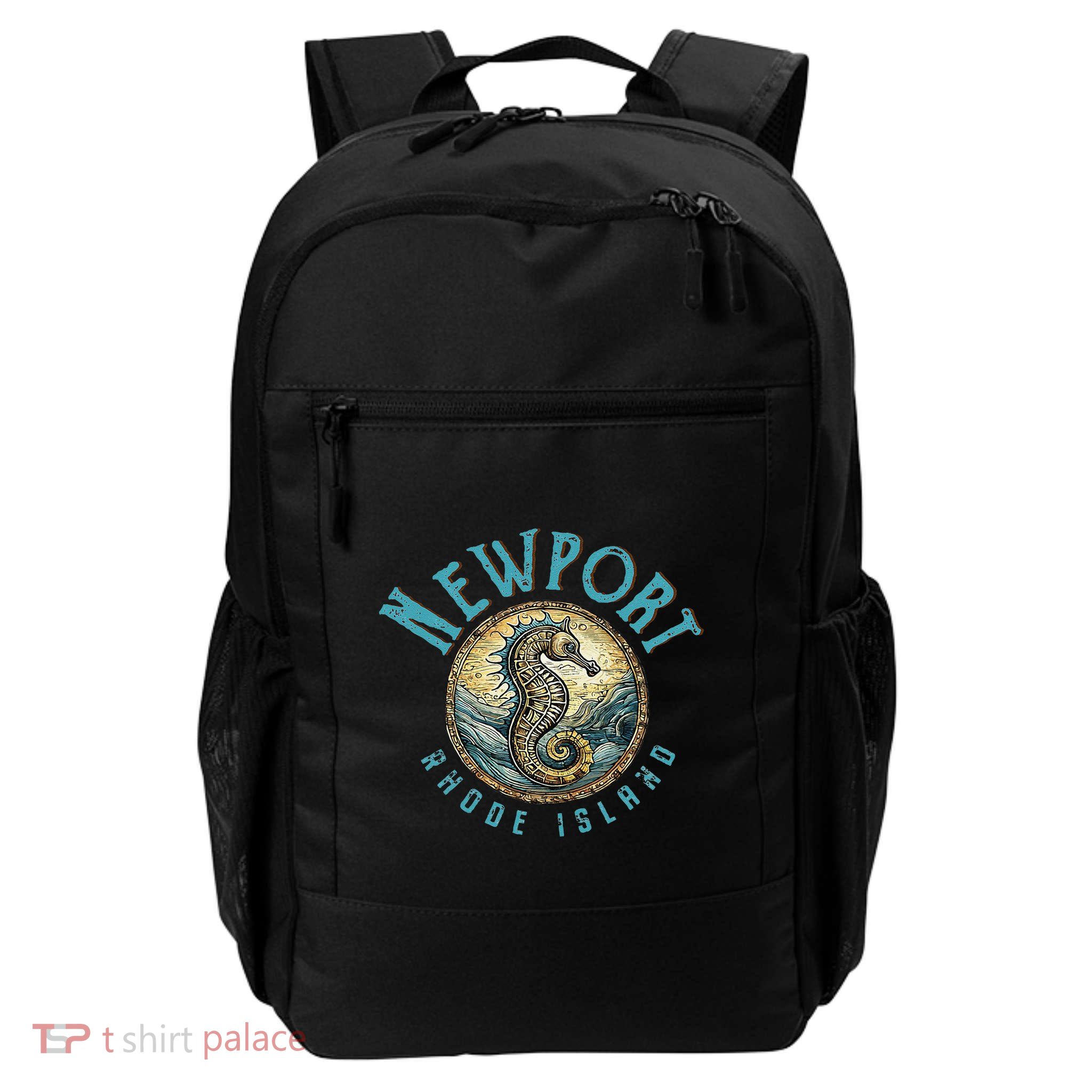 Newport Rhode Island Seahorse Nautical Design Daily Commute Backpack