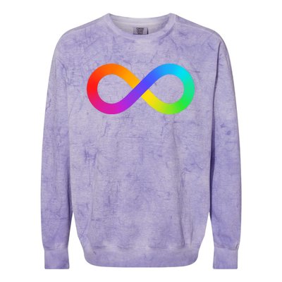 Neurodiversity Rainbow Infinity Autism Colorblast Crewneck Sweatshirt