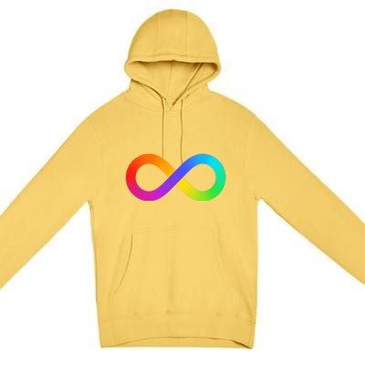 Neurodiversity Rainbow Infinity Autism Premium Pullover Hoodie