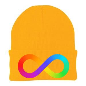 Neurodiversity Rainbow Infinity Autism Knit Cap Winter Beanie