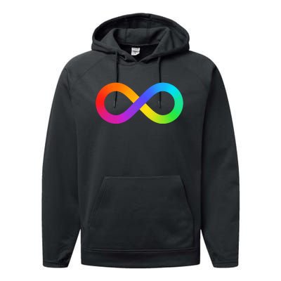 Neurodiversity Rainbow Infinity Autism Performance Fleece Hoodie