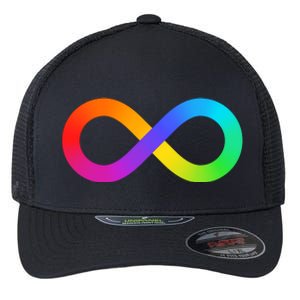 Neurodiversity Rainbow Infinity Autism Flexfit Unipanel Trucker Cap