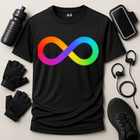 Neurodiversity Rainbow Infinity Autism Cooling Performance Crew T-Shirt