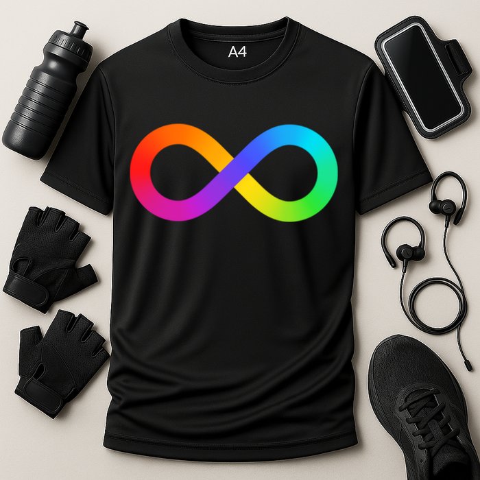 Neurodiversity Rainbow Infinity Autism Cooling Performance Crew T-Shirt