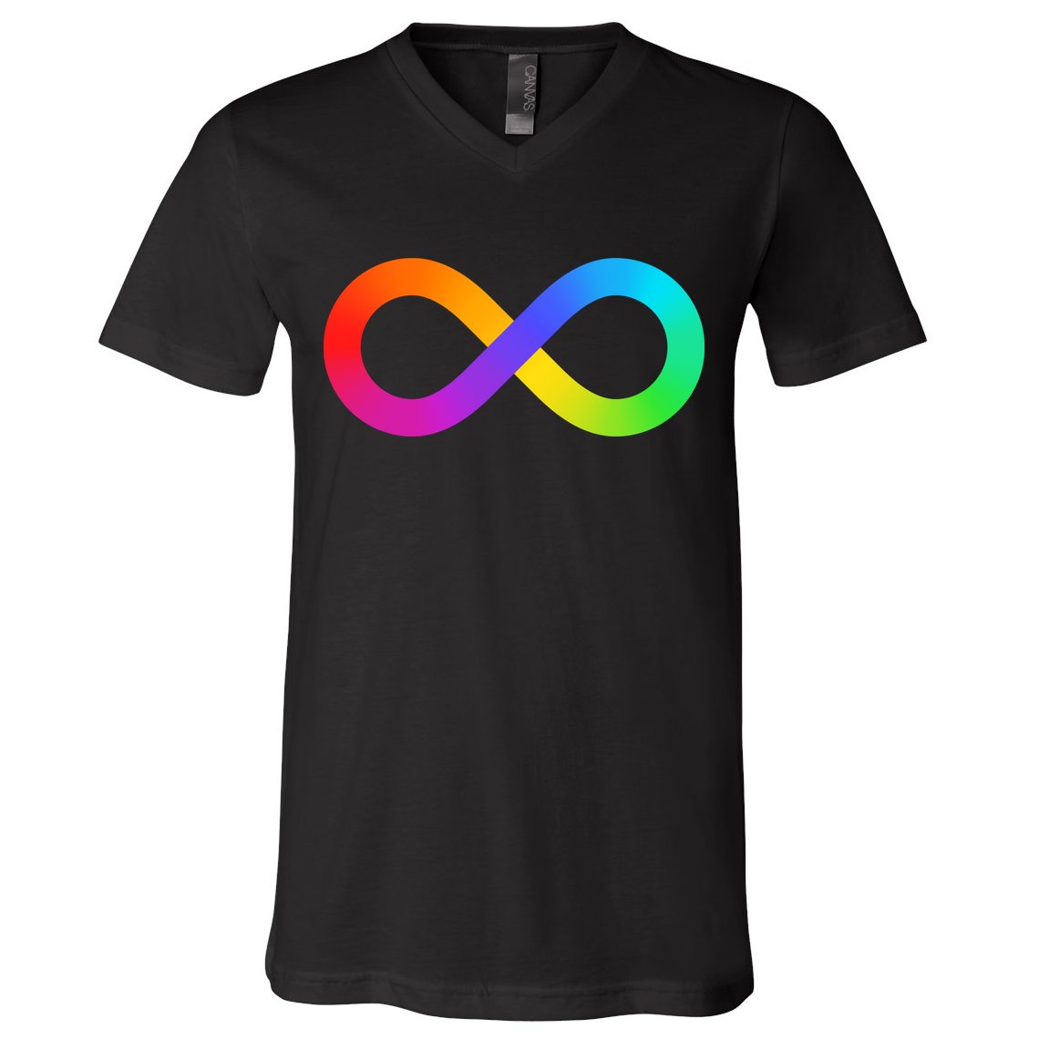 Neurodiversity Rainbow Infinity Autism V-Neck T-Shirt