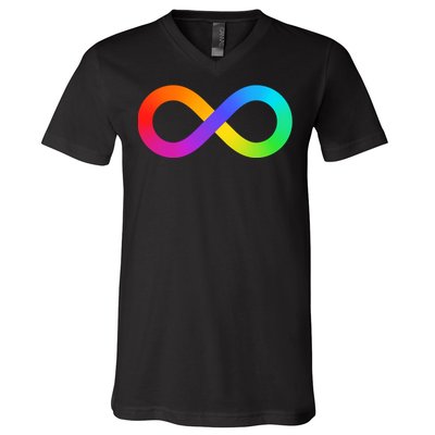 Neurodiversity Rainbow Infinity Autism V-Neck T-Shirt