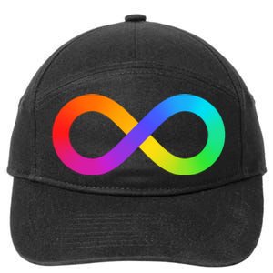 Neurodiversity Rainbow Infinity Autism 7-Panel Snapback Hat