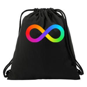 Neurodiversity Rainbow Infinity Autism Drawstring Bag