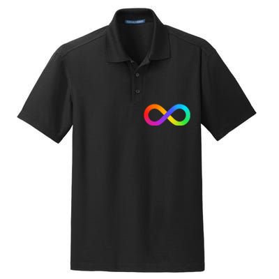 Neurodiversity Rainbow Infinity Autism Dry Zone Grid Polo