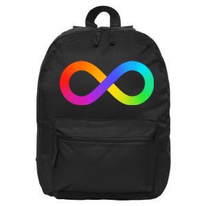 Neurodiversity Rainbow Infinity Autism 16 in Basic Backpack