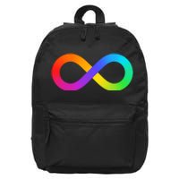 Neurodiversity Rainbow Infinity Autism 16 in Basic Backpack