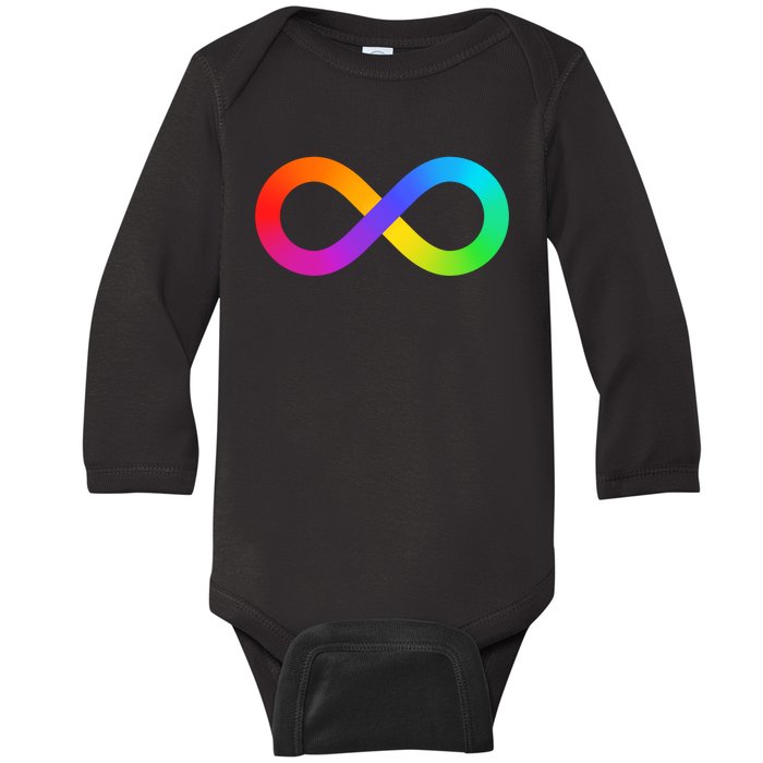 Neurodiversity Rainbow Infinity Autism Baby Long Sleeve Bodysuit