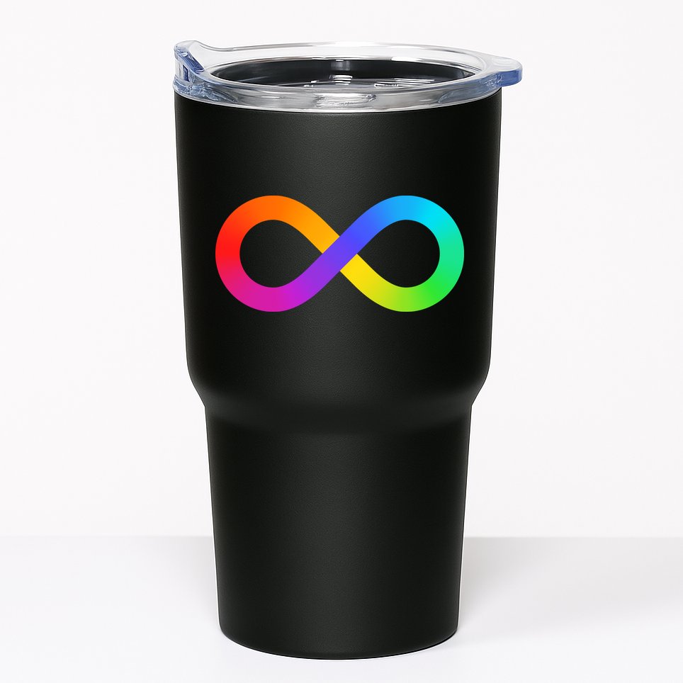 Neurodiversity Rainbow Infinity Autism Tumbler