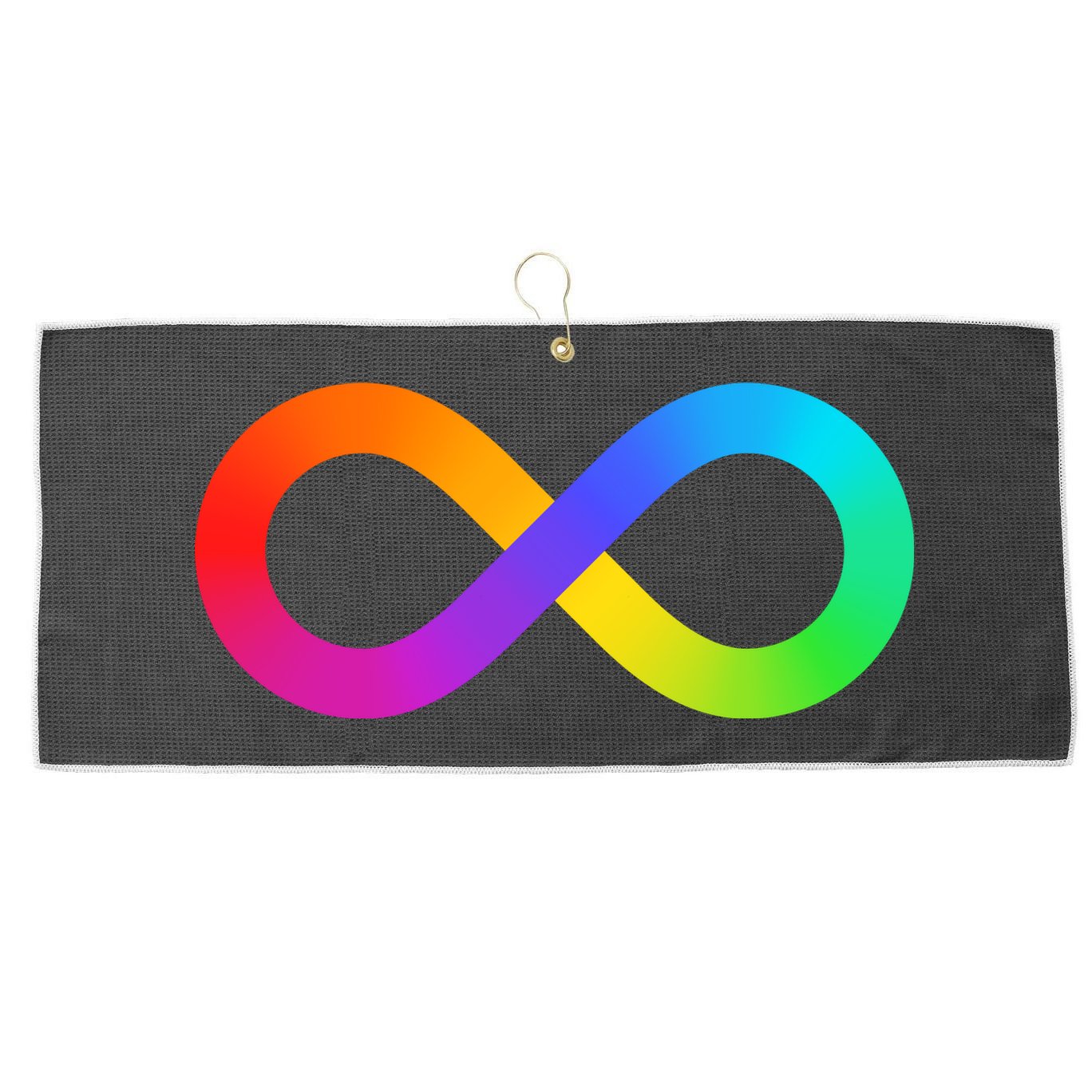 Neurodiversity Rainbow Infinity Autism Large Microfiber Waffle Golf Towel