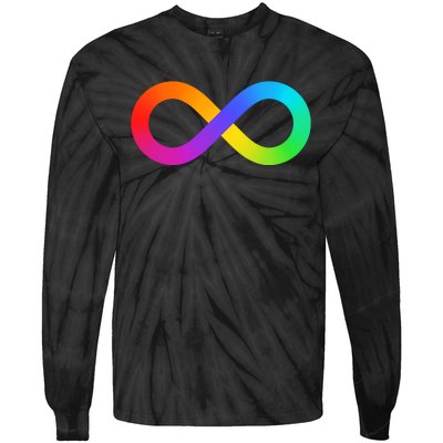 Neurodiversity Rainbow Infinity Autism Tie-Dye Long Sleeve Shirt