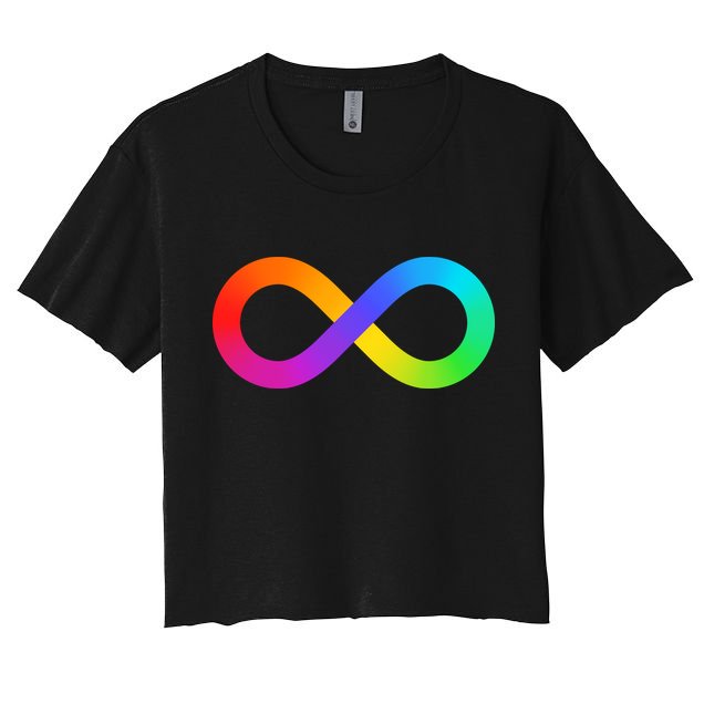 Neurodiversity Rainbow Infinity Autism Women's Crop Top Tee