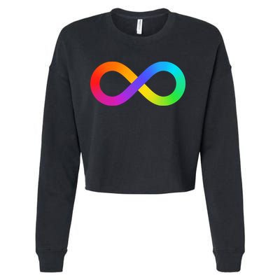 Neurodiversity Rainbow Infinity Autism Cropped Pullover Crew