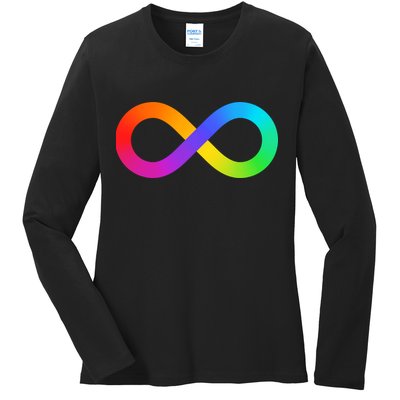 Neurodiversity Rainbow Infinity Autism Ladies Long Sleeve Shirt