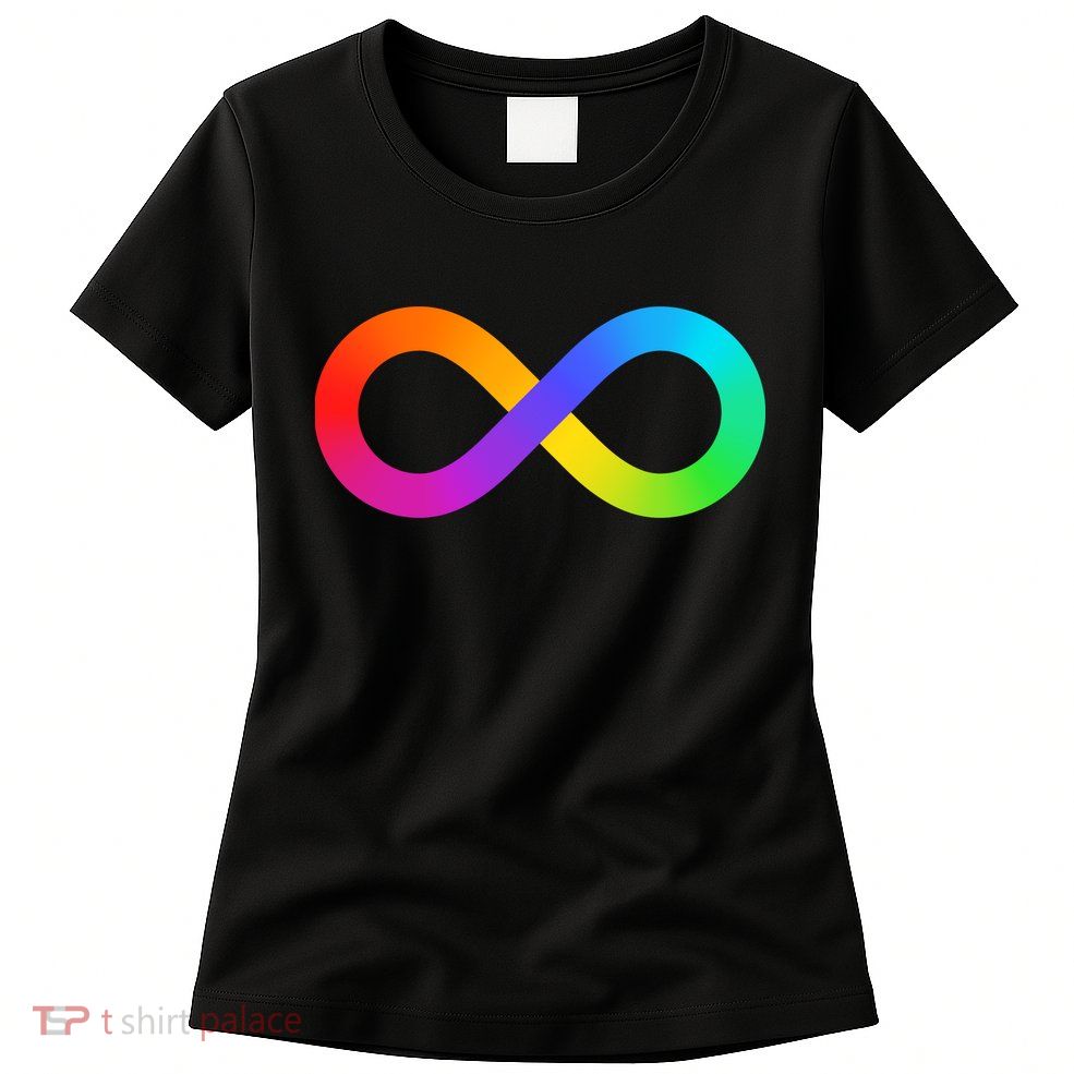 Neurodiversity Rainbow Infinity Autism Womens T-Shirt