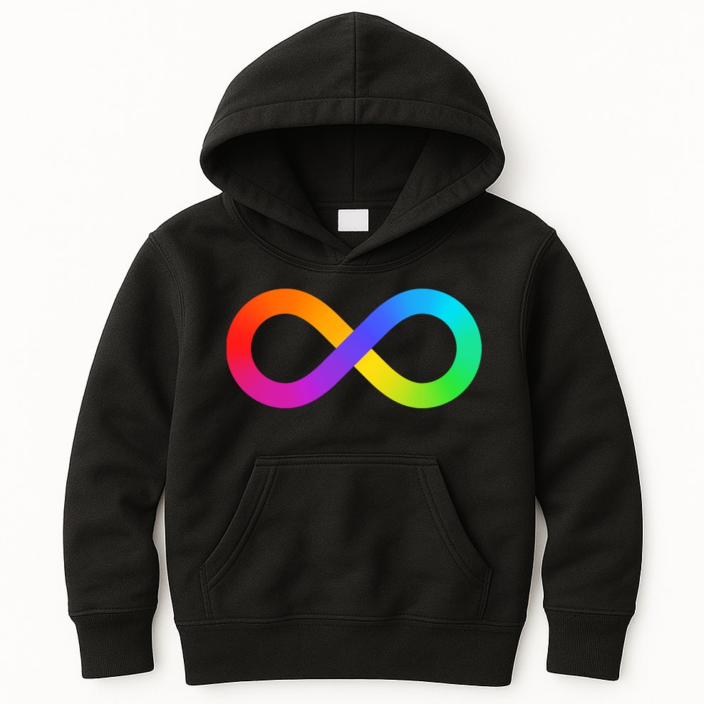 Neurodiversity Rainbow Infinity Autism Kids Hoodie