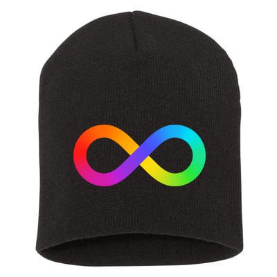 Neurodiversity Rainbow Infinity Autism Short Acrylic Beanie
