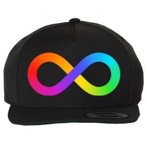 Neurodiversity Rainbow Infinity Autism Wool Snapback Cap