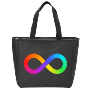 Neurodiversity Rainbow Infinity Autism Zip Tote Bag