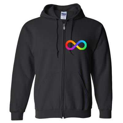 Neurodiversity Rainbow Infinity Autism Full Zip Hoodie