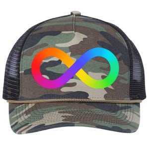 Neurodiversity Rainbow Infinity Autism Retro Rope Trucker Hat Cap