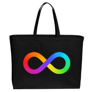 Neurodiversity Rainbow Infinity Autism Cotton Canvas Jumbo Tote