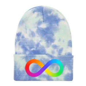 Neurodiversity Rainbow Infinity Autism Tie Dye 12in Knit Beanie