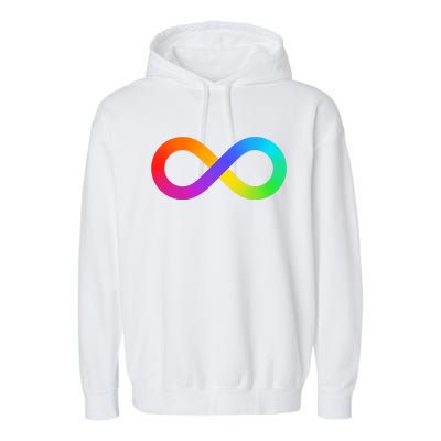 Neurodiversity Rainbow Infinity Autism Garment-Dyed Fleece Hoodie