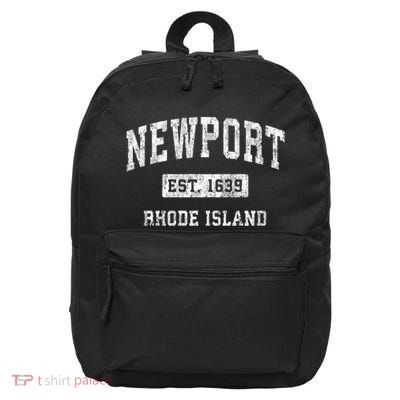 Newport Rhode Island Ri Vintage Established Sports 16 in Basic Backpack
