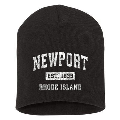 Newport Rhode Island Ri Vintage Established Sports Short Acrylic Beanie