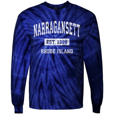 Narragansett Rhode Island Ri Vintage Established Sports Design Tie-Dye Long Sleeve Shirt