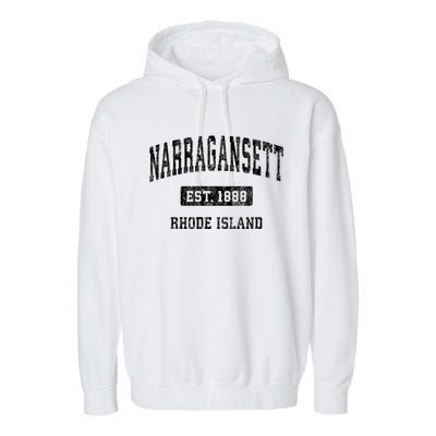 Narragansett Rhode Island Ri Vintage Established Sports Design Garment-Dyed Fleece Hoodie