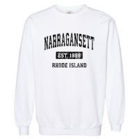 Narragansett Rhode Island Ri Vintage Established Sports Design Garment-Dyed Sweatshirt