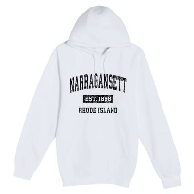 Narragansett Rhode Island Ri Vintage Established Sports Design Premium Pullover Hoodie