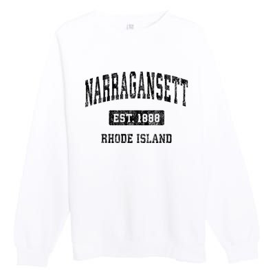 Narragansett Rhode Island Ri Vintage Established Sports Design Premium Crewneck Sweatshirt