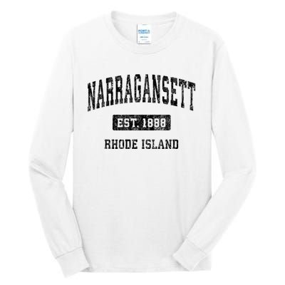 Narragansett Rhode Island Ri Vintage Established Sports Design Tall Long Sleeve T-Shirt