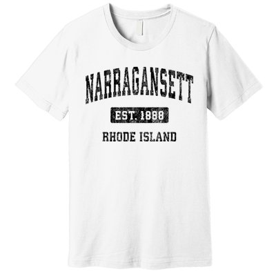 Narragansett Rhode Island Ri Vintage Established Sports Design Premium T-Shirt