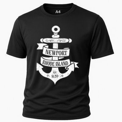 Newport Rhode Island Ri Vintage Boat Anchor Performance Shirt